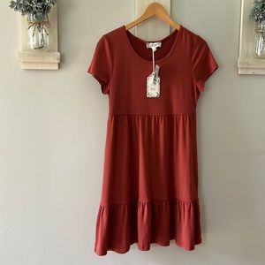 🔹 2/$20🔹 Pink Rose dress. Size Large. Soft stretchy fabric